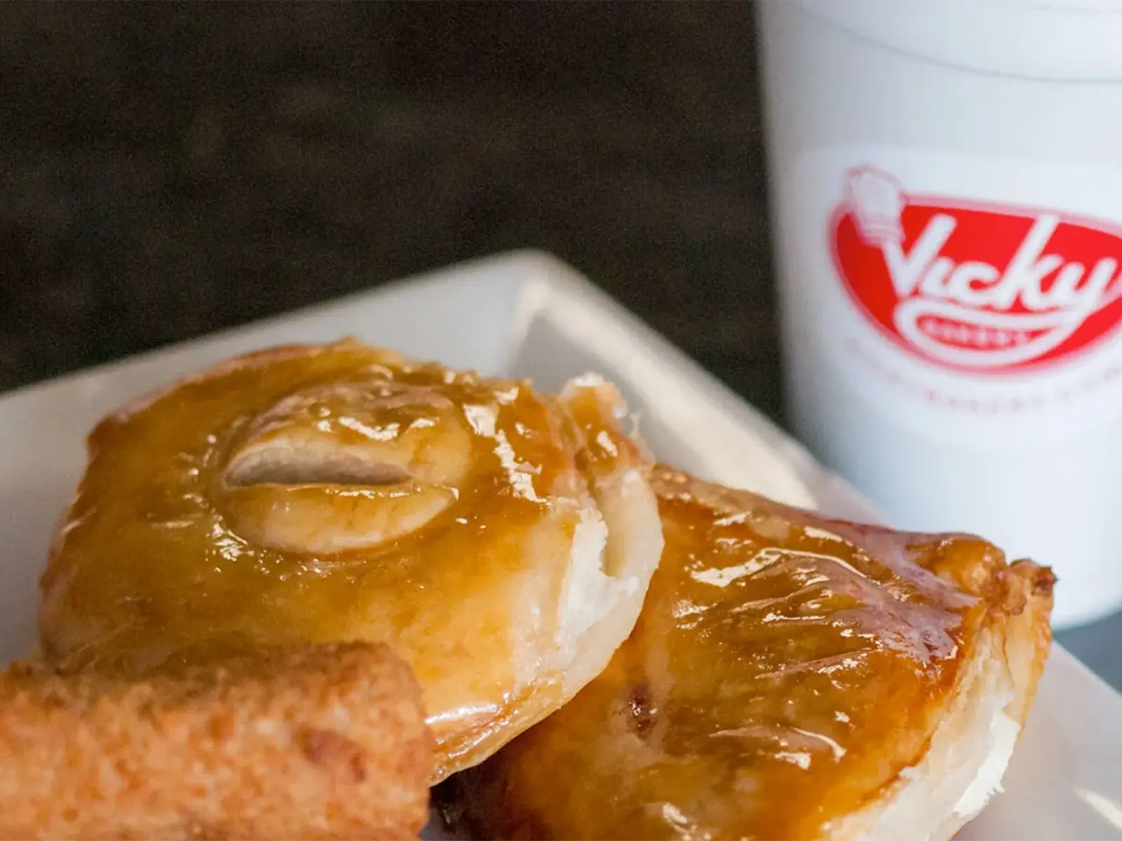 A pastry and cup of coffee from Vicky Café at Frost Art Museum